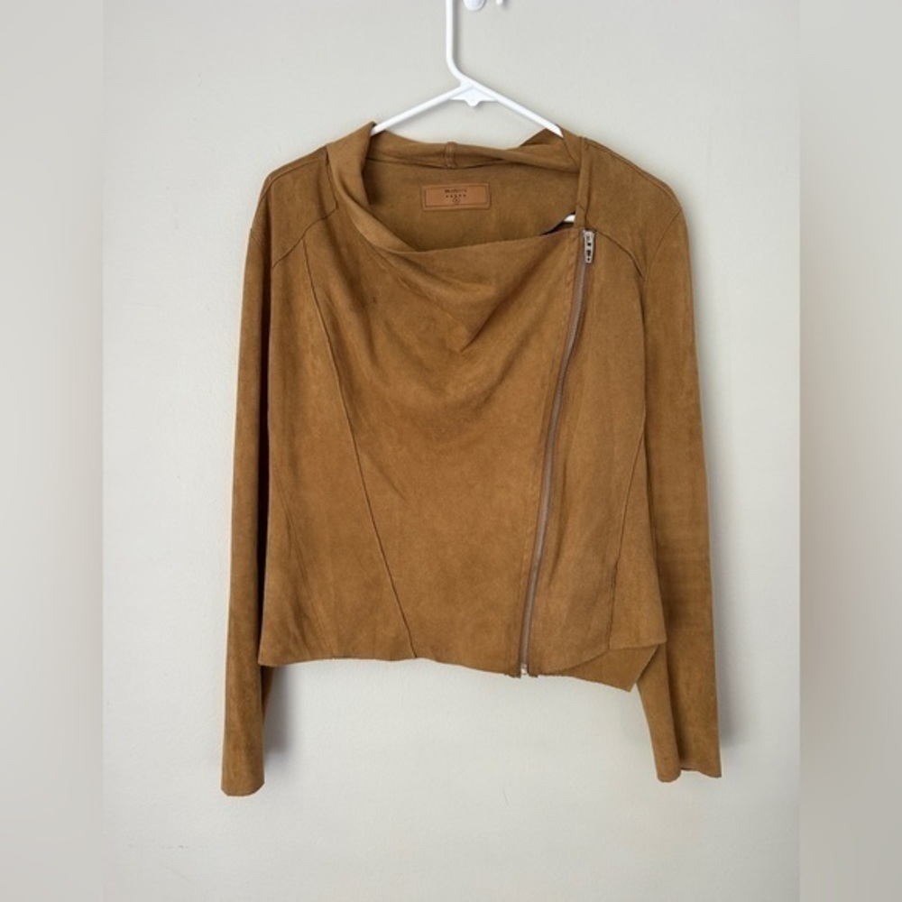 Blank NYC Tan Jacket Asymmetrical Cowl Neck